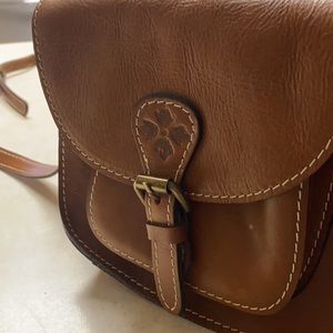 Patricia Nash Italian brown leather crossbody purse